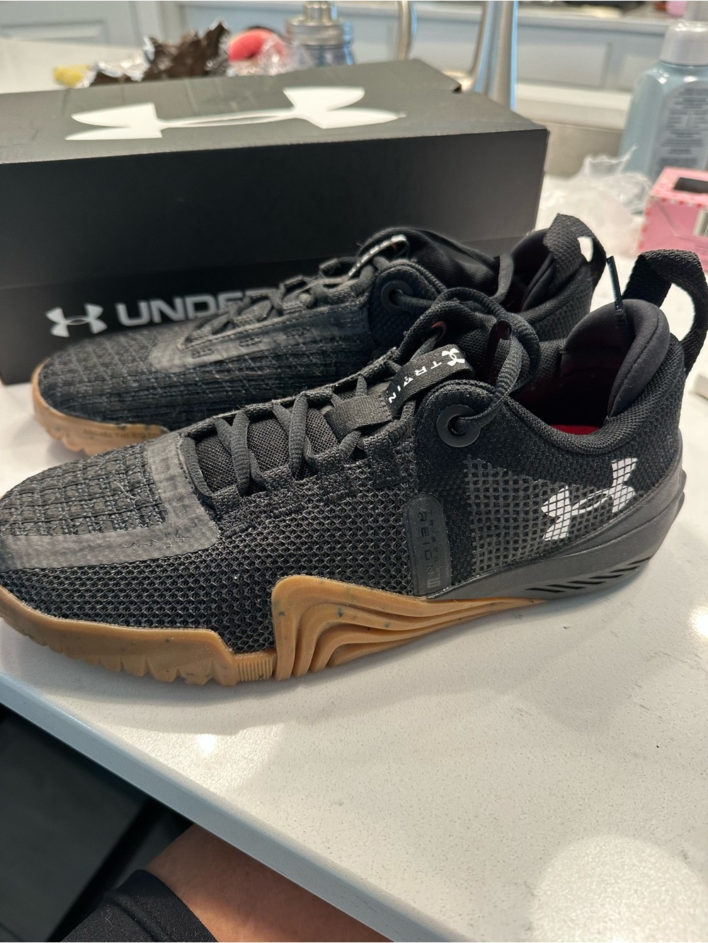 Under Armour Women’s Black Athletic Shoes with Gum Outsole